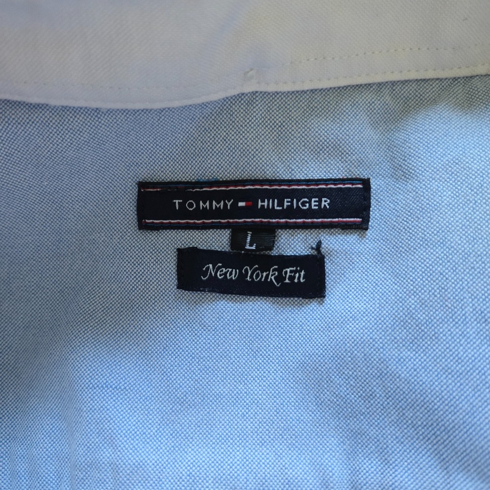 Tommy Hilfiger Mens Colorblock Button Up Shirt Sz Large Long Sleeves Preppy - Picture 8 of 9